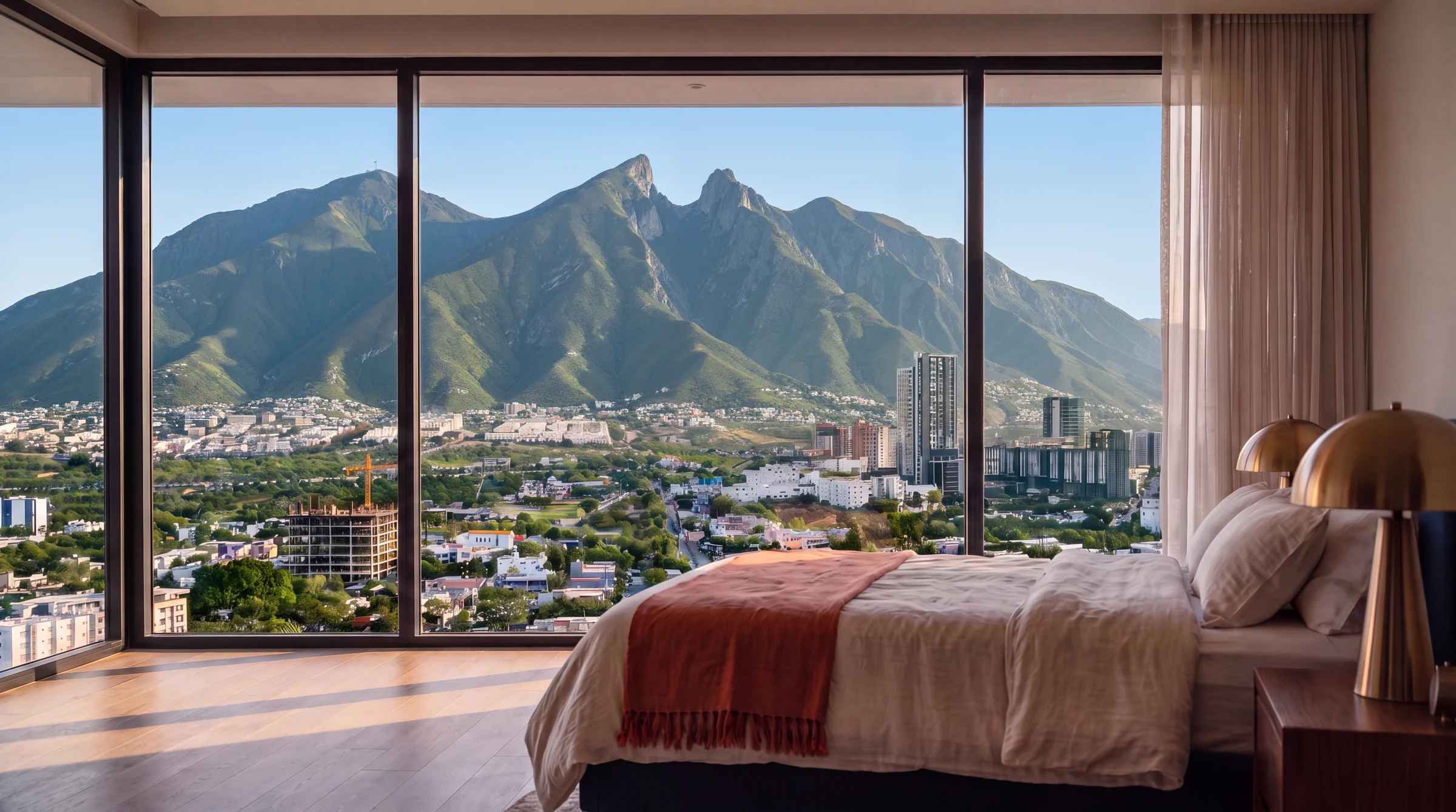 Vista desde la recámara con la montaña